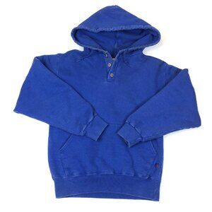 Vintage LL Bean X Russell Athletic Blue Button Hoodie Sweatshirt Size Small USA